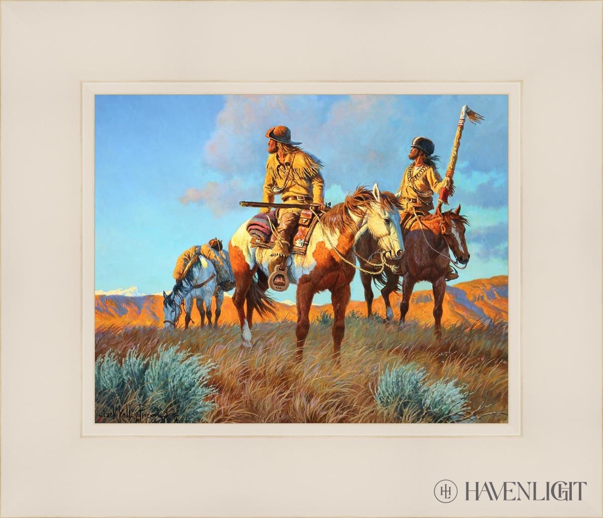 Watching Their Back Trail Open Edition Print / 10 X 8 White 14 1/4 12 Art