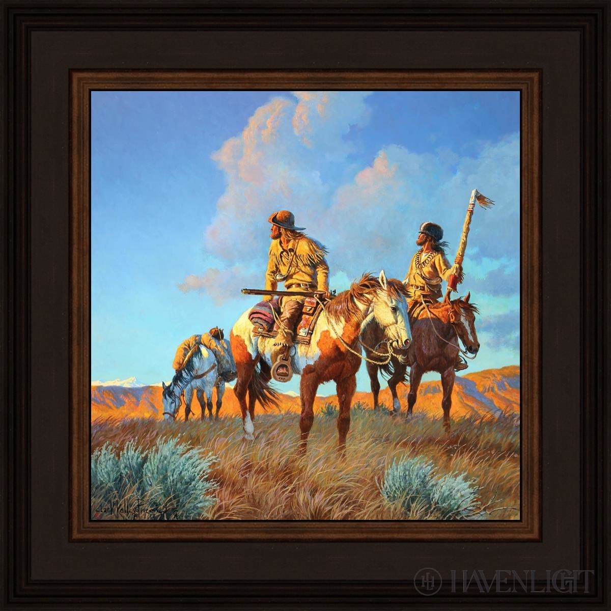 Watching Their Back Trail Open Edition Print / 12 X Brown 16 3/4 Art