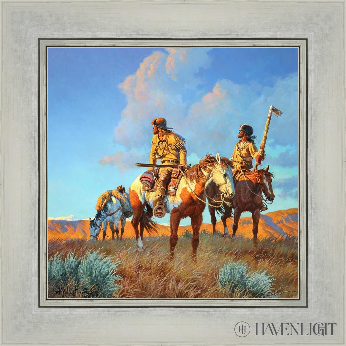 Watching Their Back Trail Open Edition Print / 12 X Silver 16 1/4 Art