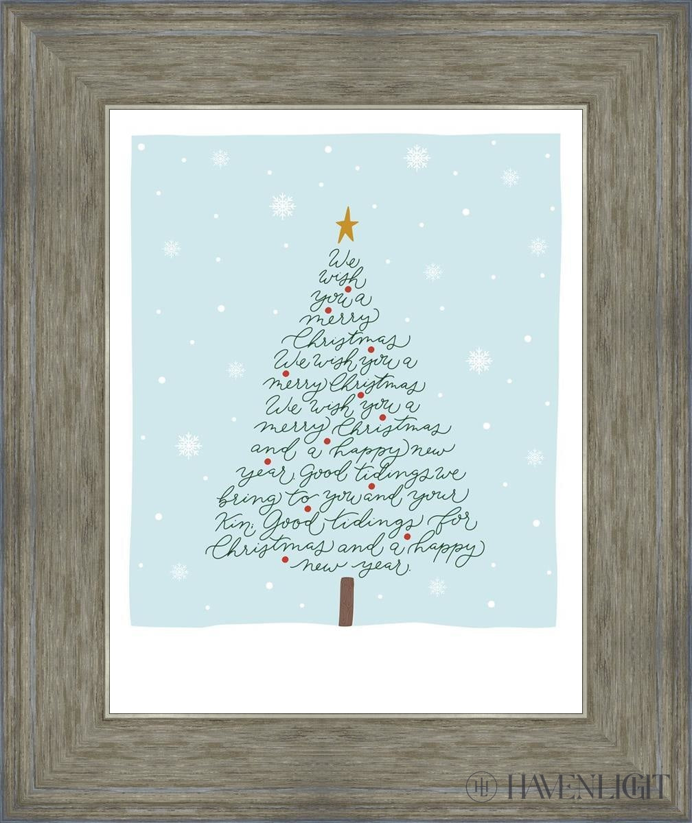 We Wish You A Merry Christmas Open Edition Print / 11 X 14 Gray 15 3/4 18 Art