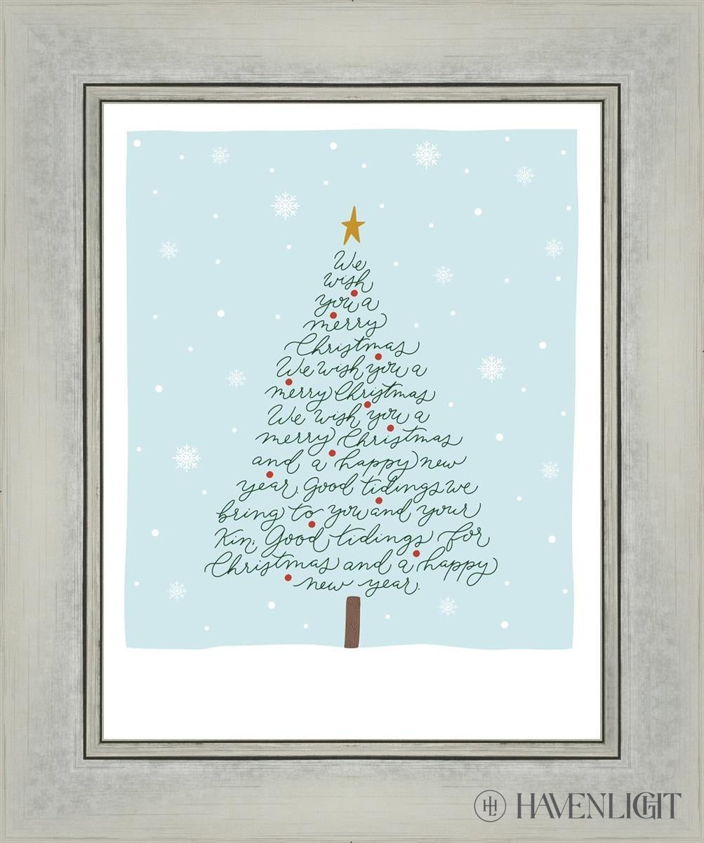 We Wish You A Merry Christmas Open Edition Print / 11 X 14 Silver 15 1/4 18 Art