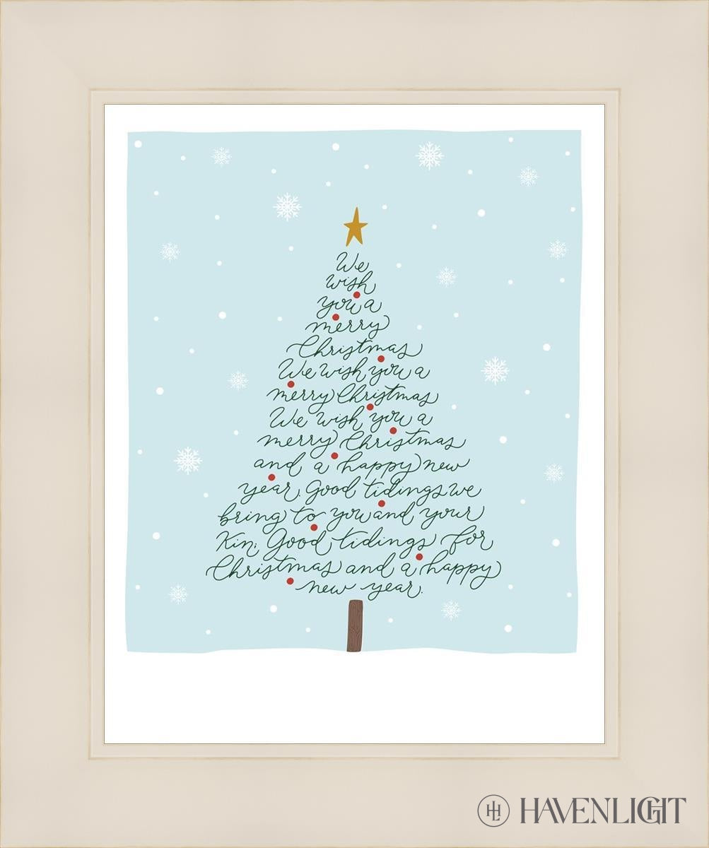We Wish You A Merry Christmas Open Edition Print / 11 X 14 White 15 1/4 18 Art