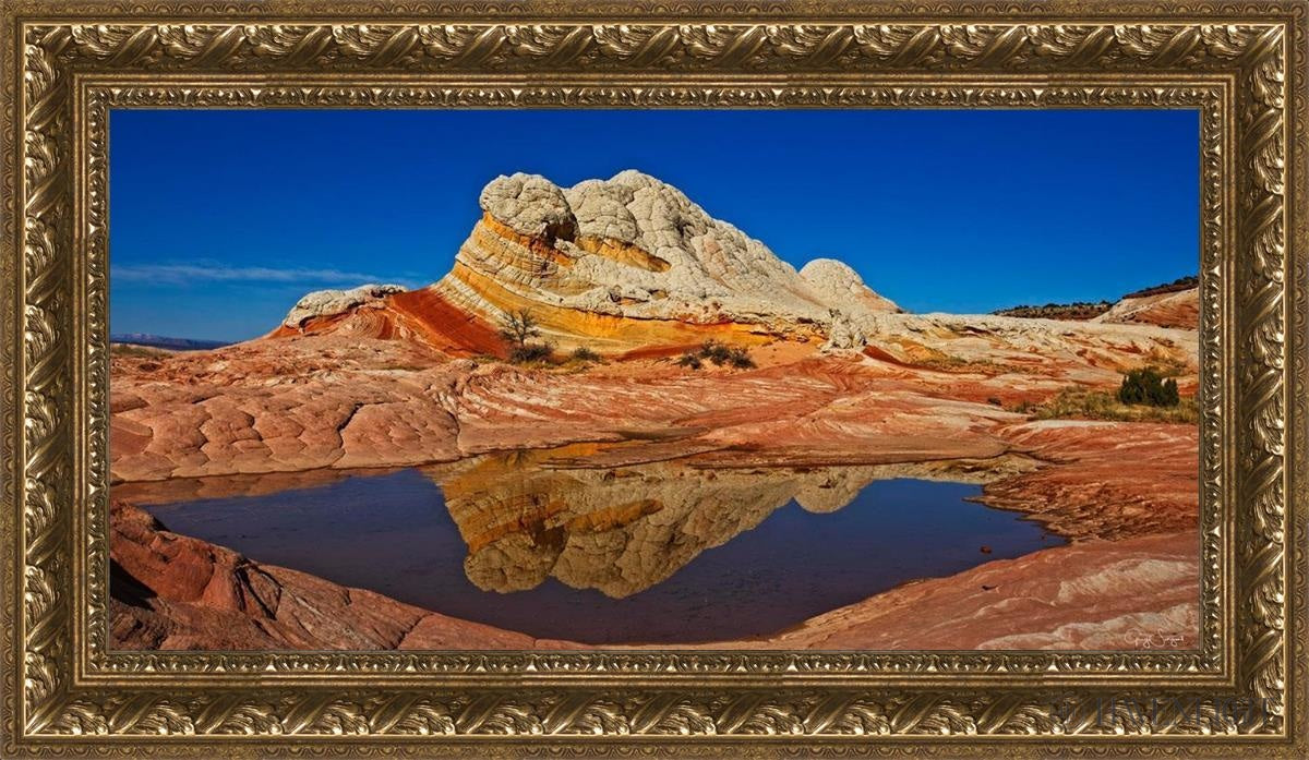 White Pocket Reflection Open Edition Canvas / 30 X 15 Gold 35 3/4 20 Art