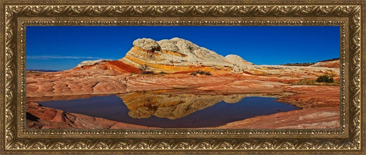 White Pocket Reflection Open Edition Canvas / 36 X 12 Gold 41 3/4 17 Art