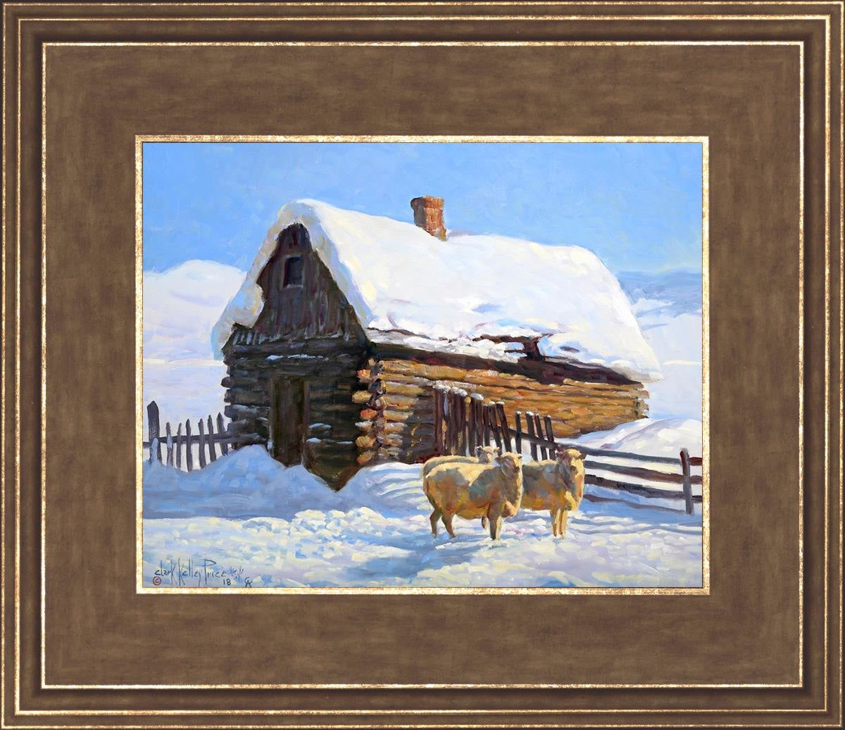 Wild Wooley Wyoming Winter Open Edition Print / 10 X 8 Gold 14 3/4 12 Art