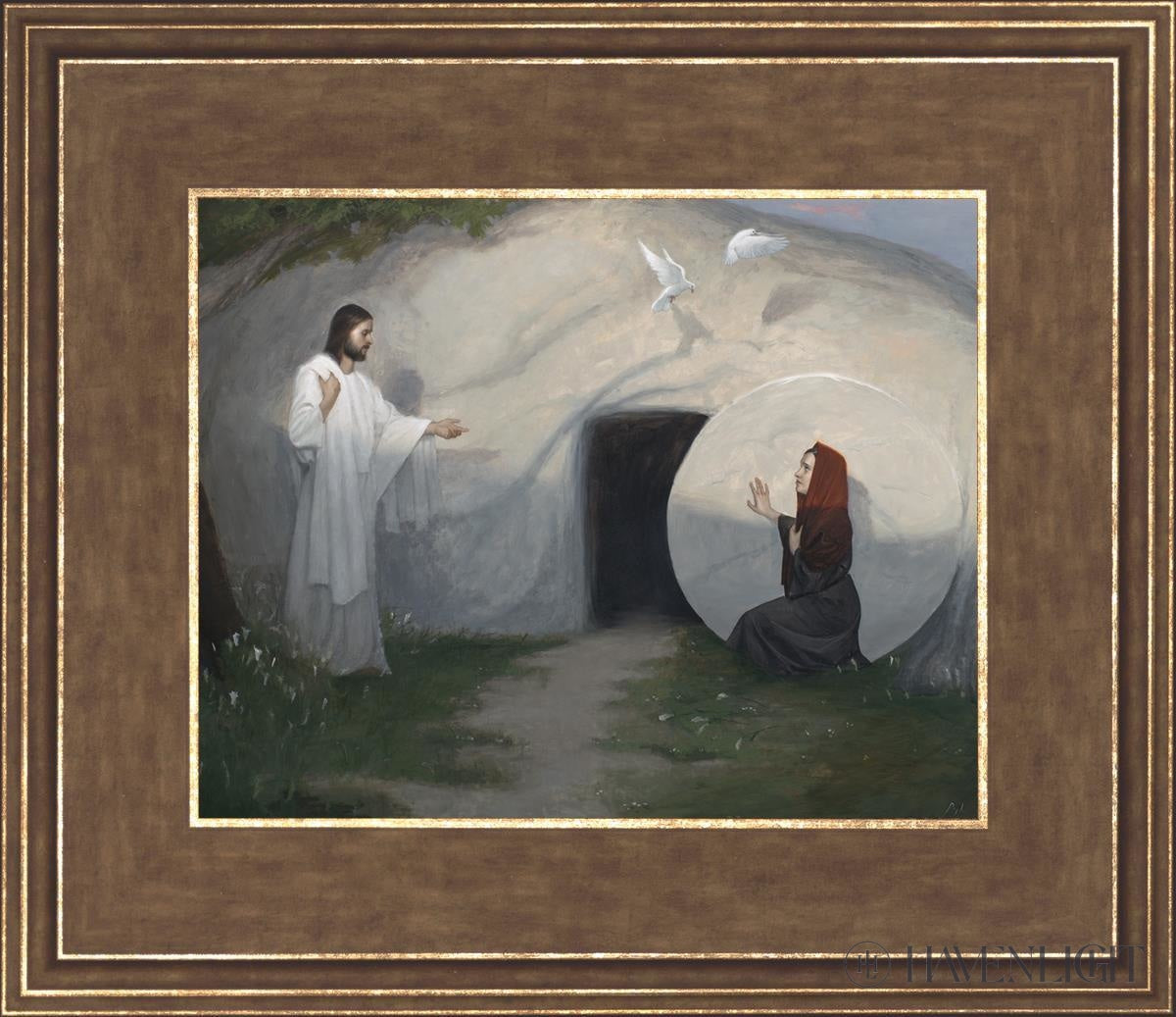 Woman Why Weepest Thou Open Edition Print / 10 X 8 Gold 14 3/4 12 Art