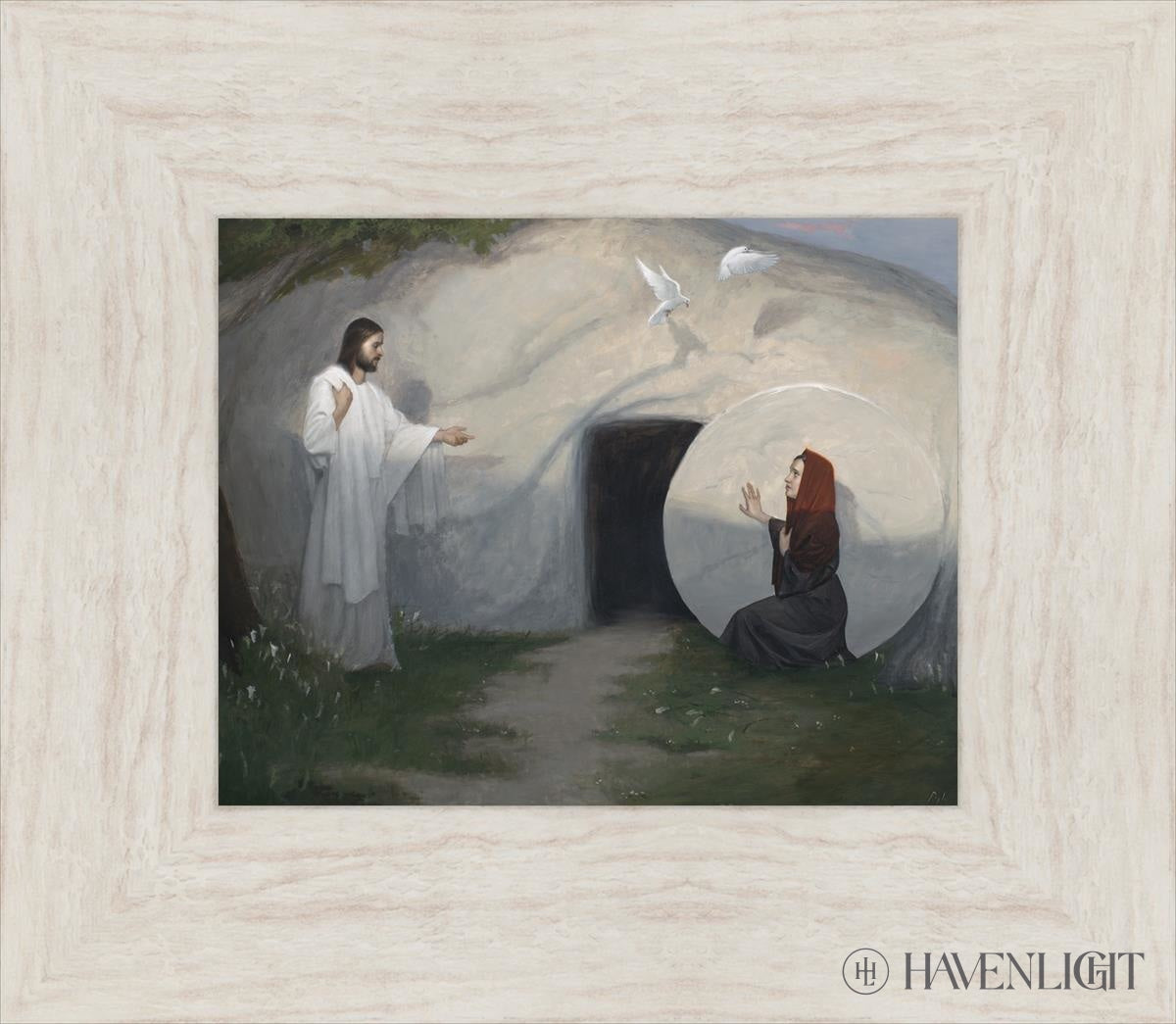 Woman Why Weepest Thou Open Edition Print / 10 X 8 Ivory 15 1/2 13 Art