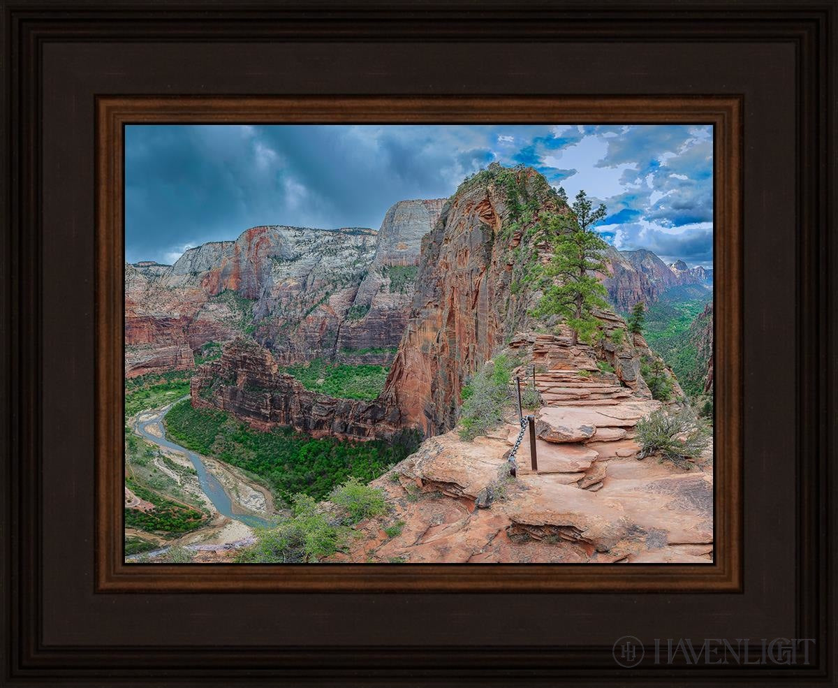 Zion National Park Utah. Angels Landing Panorama Open Edition Print / 12 X 9 Brown 16 3/4 13 Art
