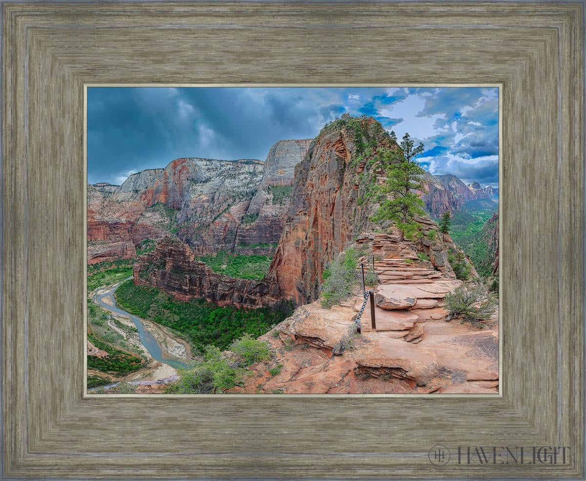 Zion National Park Utah. Angels Landing Panorama Open Edition Print / 12 X 9 Gray 16 3/4 13 Art