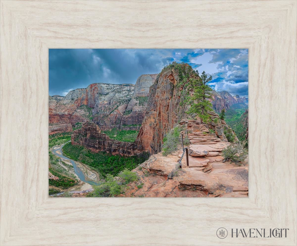 Zion National Park Utah. Angels Landing Panorama Open Edition Print / 12 X 9 Ivory 17 1/2 14 Art