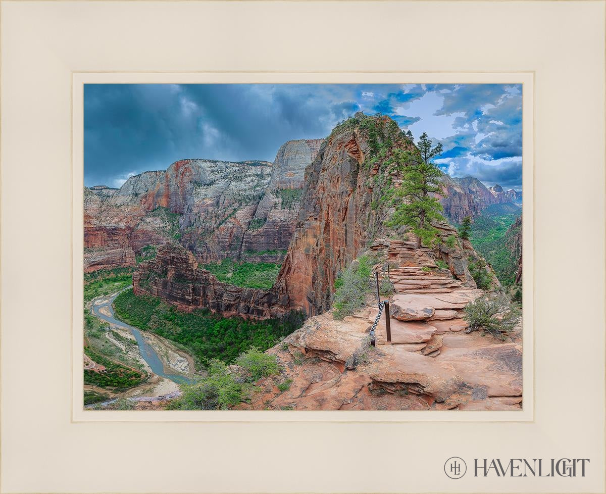 Zion National Park Utah. Angels Landing Panorama Open Edition Print / 12 X 9 White 16 1/4 13 Art