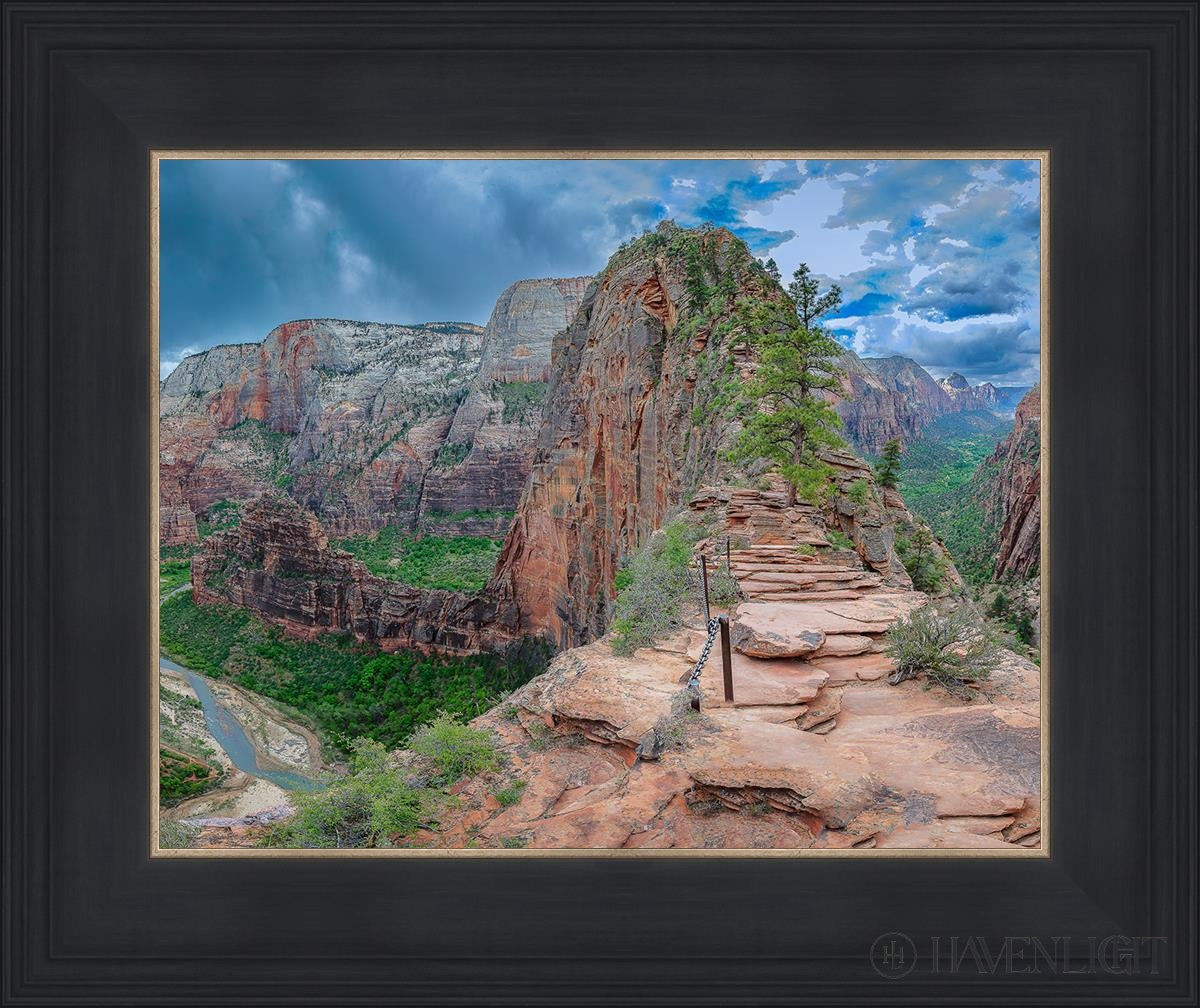 Zion National Park Utah. Angels Landing Panorama Open Edition Print / 14 X 11 Black 18 3/4 15 Art