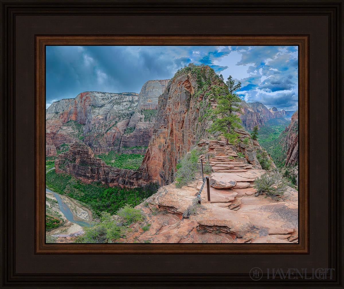 Zion National Park Utah. Angels Landing Panorama Open Edition Print / 14 X 11 Brown 18 3/4 15 Art