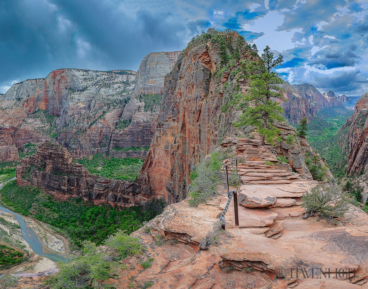 Zion National Park Utah. Angels Landing Panorama Open Edition Print / 14 X 11 Only Art