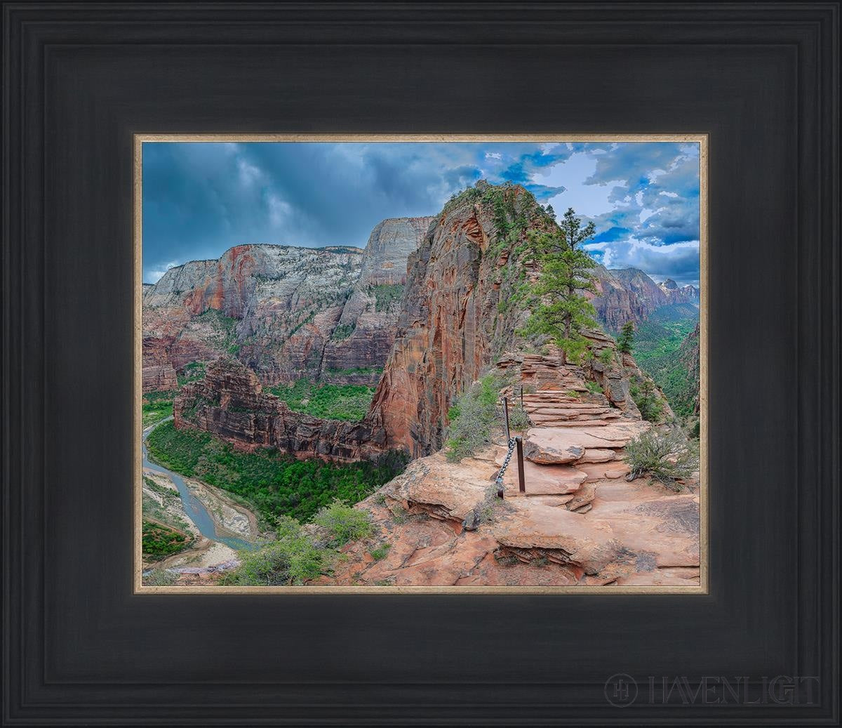 Zion National Park Utah. Angels Landing Panorama Open Edition Print / 8 X 10 Black 14 3/4 12 Art