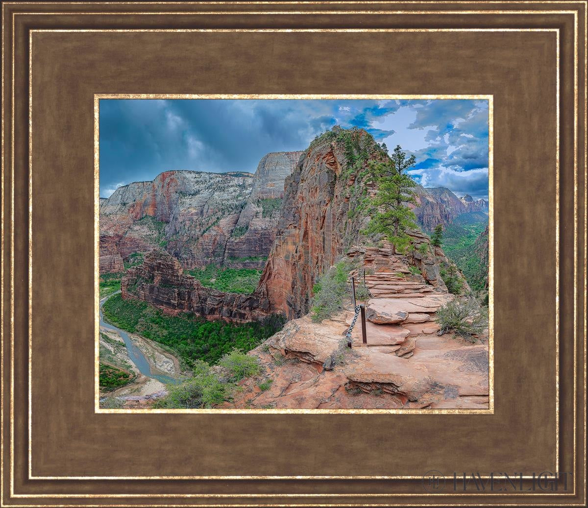 Zion National Park Utah. Angels Landing Panorama Open Edition Print / 8 X 10 Gold 14 3/4 12 Art