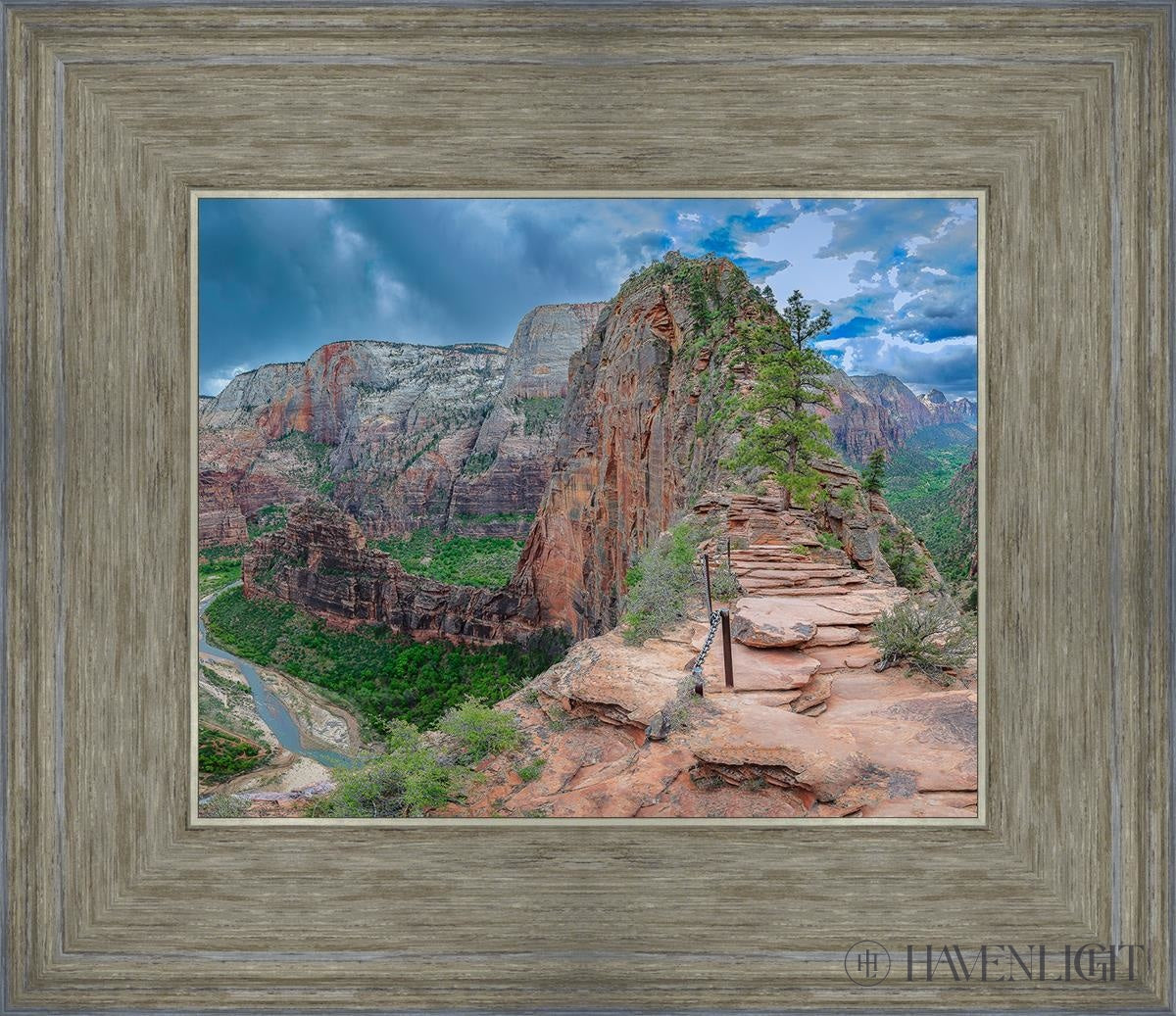Zion National Park Utah. Angels Landing Panorama Open Edition Print / 8 X 10 Gray 14 3/4 12 Art