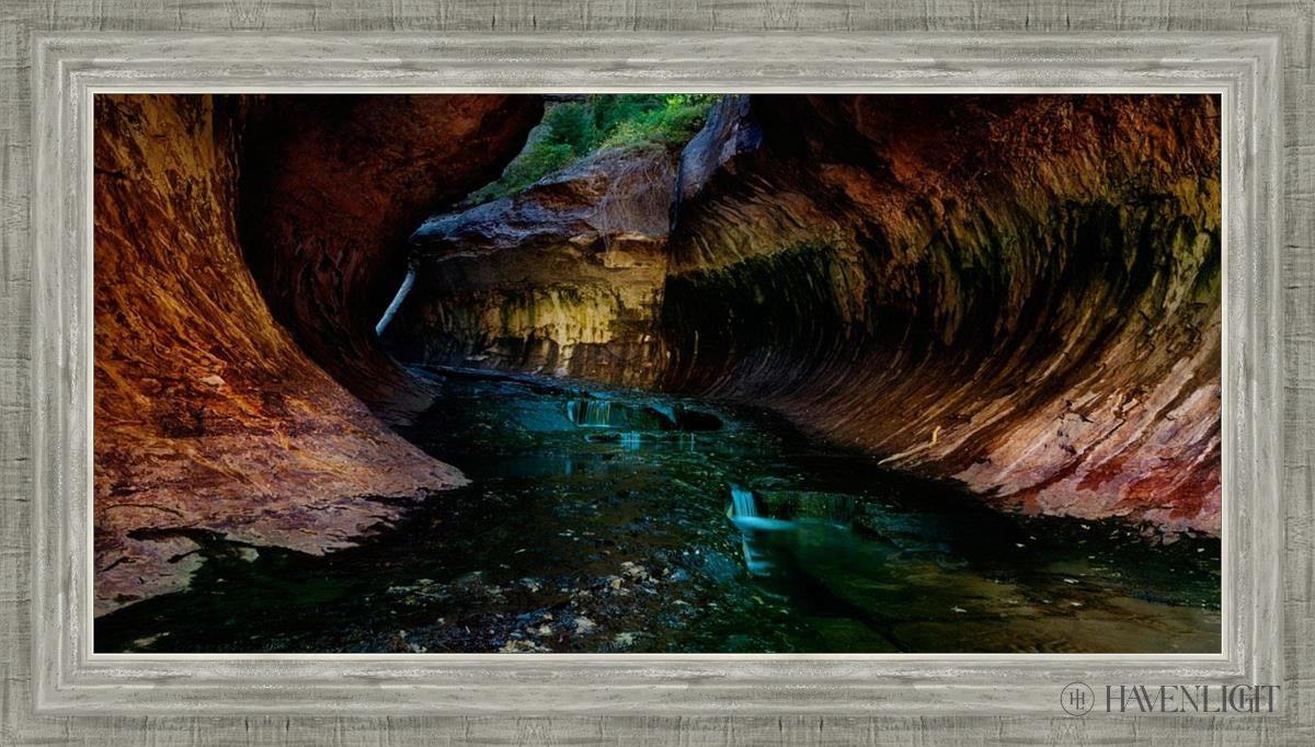 Zions Abyss Open Edition Canvas / 30 X 15 Silver 34 3/4 19 Art