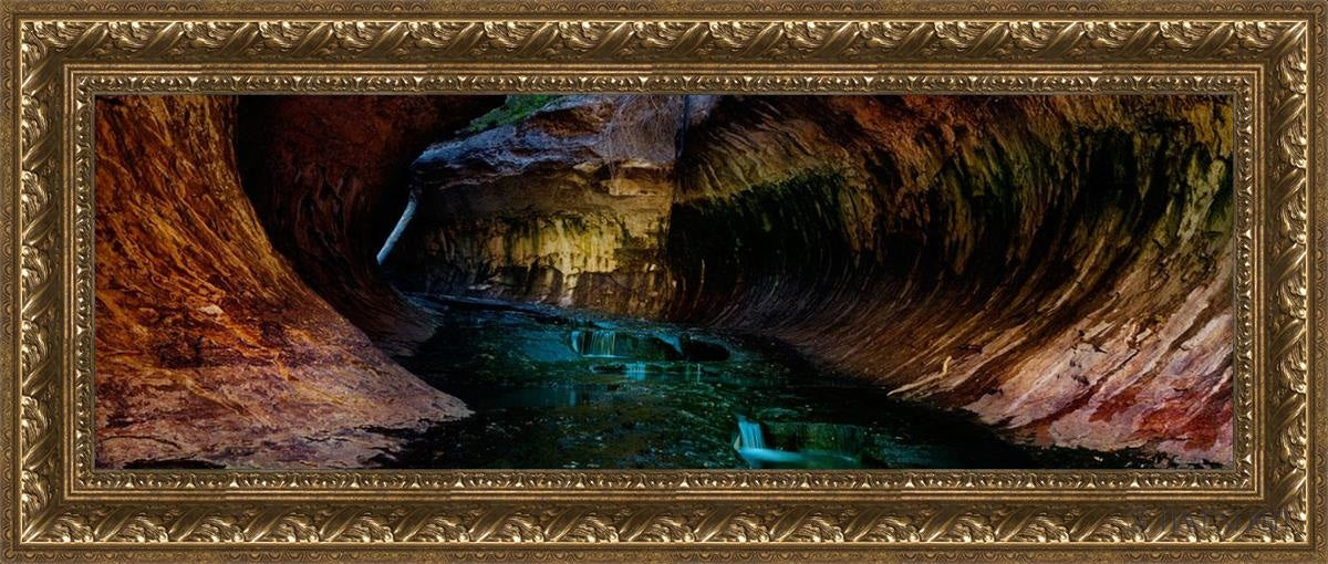 Zions Abyss Open Edition Canvas / 36 X 12 Gold 41 3/4 17 Art
