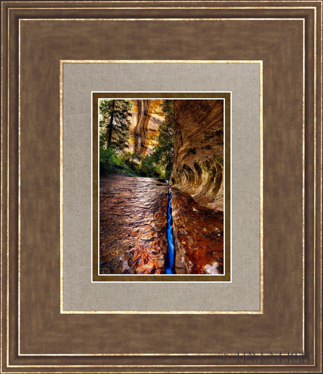 Zions Fissure Open Edition Print / 5 X 7 Gold 12 3/4 14 Art